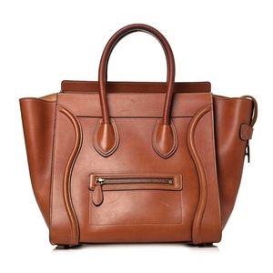 Celine Natural Calfskin Mini Luggage Tan